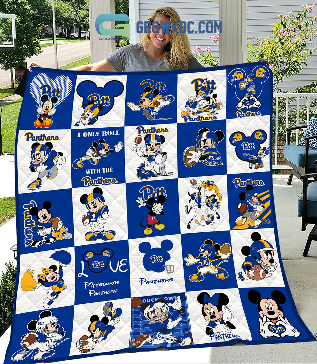 Pittsburgh Panthers NCAA Mickey Disney Fleece Blanket Quilt2B1 3zKwu