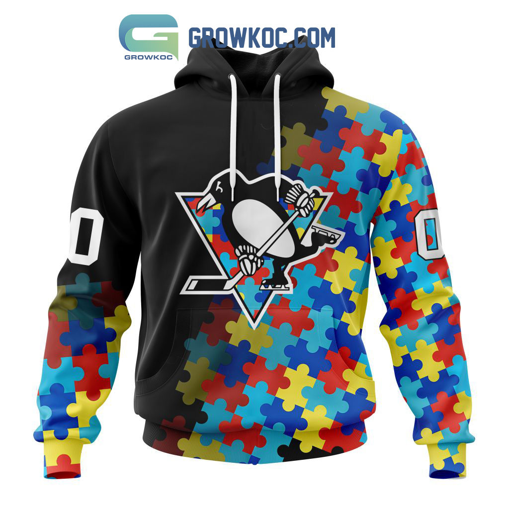 Pittsburgh Penguins Puzzle Design Autism Awareness Personalized Hoodie Shirts2B1 UTckH
