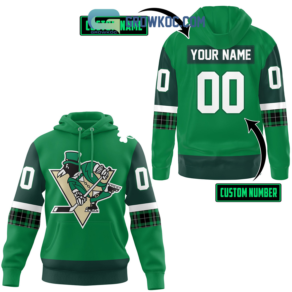 Pittsburgh Penguins St. Patricks Day Celebration Personalized Hoodie Shirts2B1 2T94t