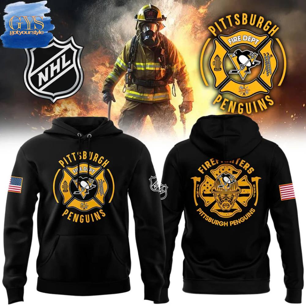 Pittsburgh Penguins x 2024 Firefighter Appreciation Night Premium Limited Pullover Hoodie 3