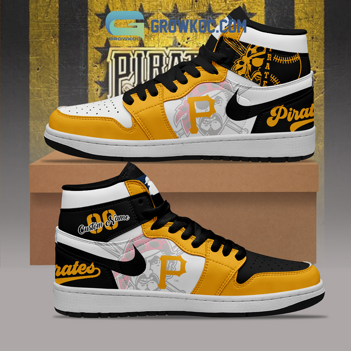 Pittsburgh Pirates MLB Personalized Air Jordan 1 Shoes2B1 HmtXF
