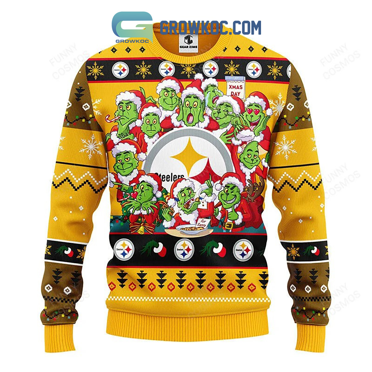 Pittsburgh Steelers 12 Grinch Xmas Day Christmas Ugly Sweater2B1 jsjAX