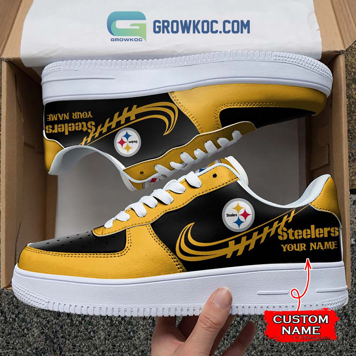 Pittsburgh Steelers Personalized Air Force 1 Sneaker2B1 WBBN4
