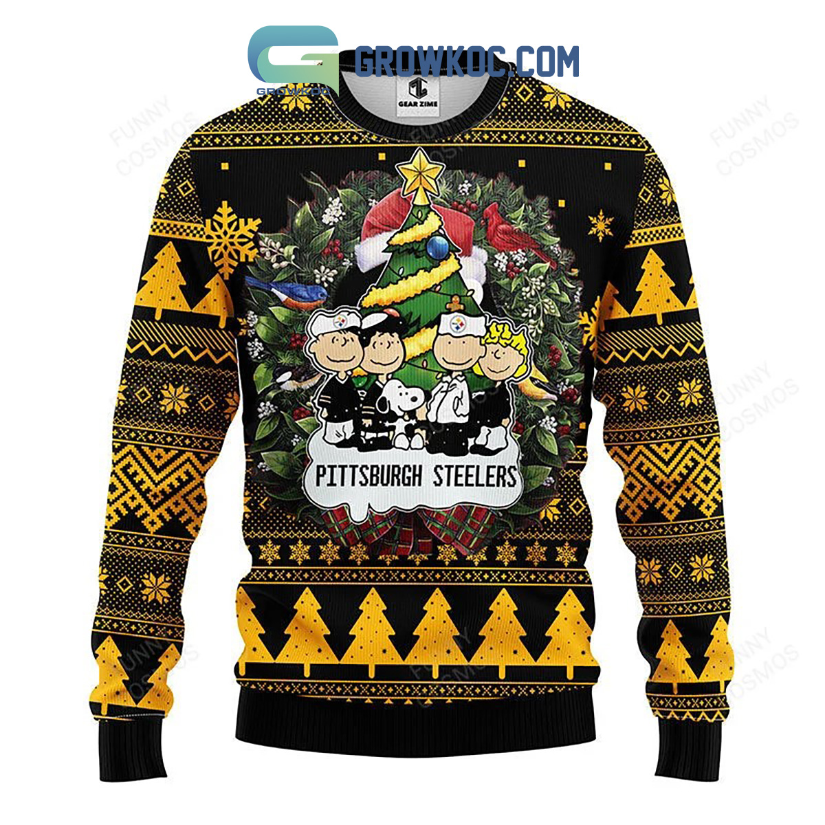Pittsburgh Steelers Snoopy Dog Christmas Ugly Sweater2B1 WzHem
