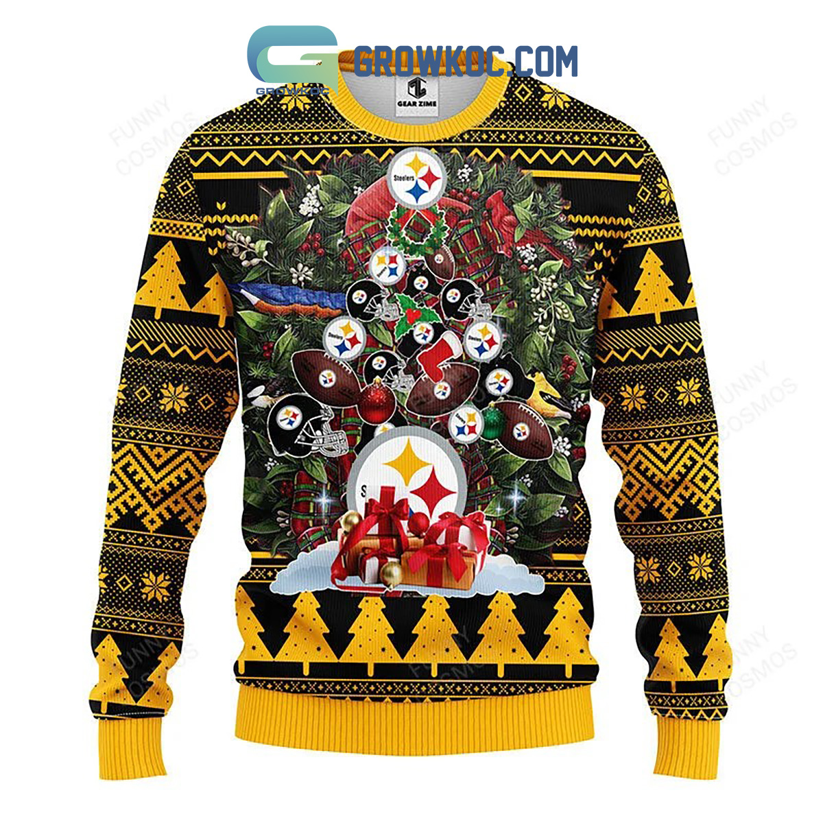 Pittsburgh Steelers Tree Ugly Christmas Fleece Sweater2B1 3etIW