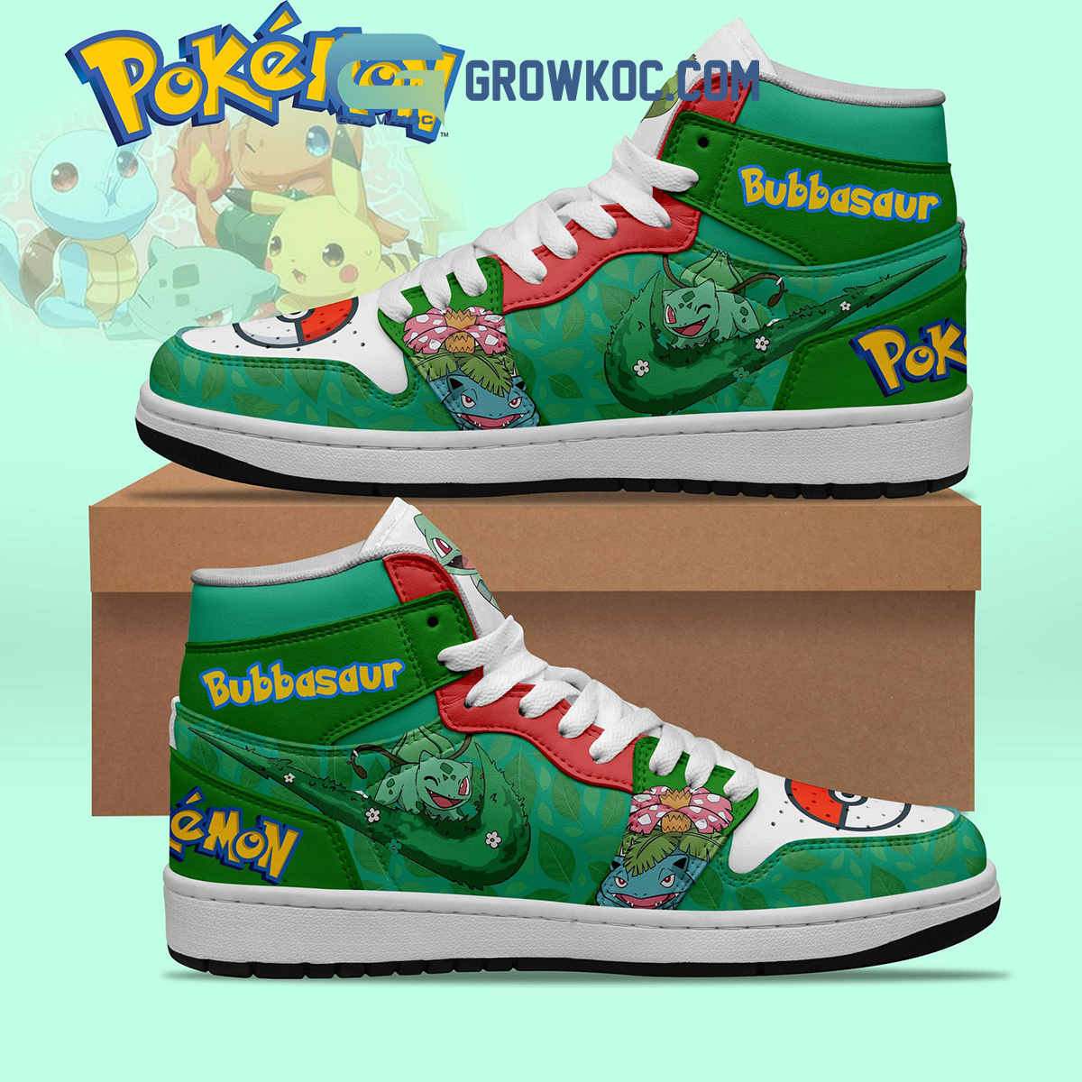 Pokemon Bubbasaur Fan Air Jordan 1 Shoe2B1 NEwqX