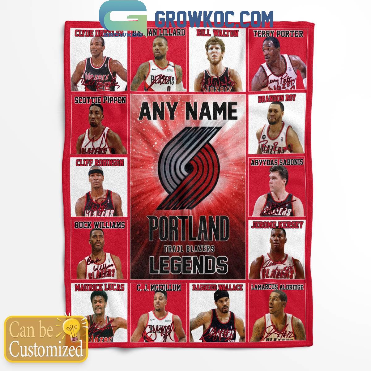 Portland Trail Blazers Legends 2024 Fan Personalized Fleece Blanket Quilt 1 UmxL4