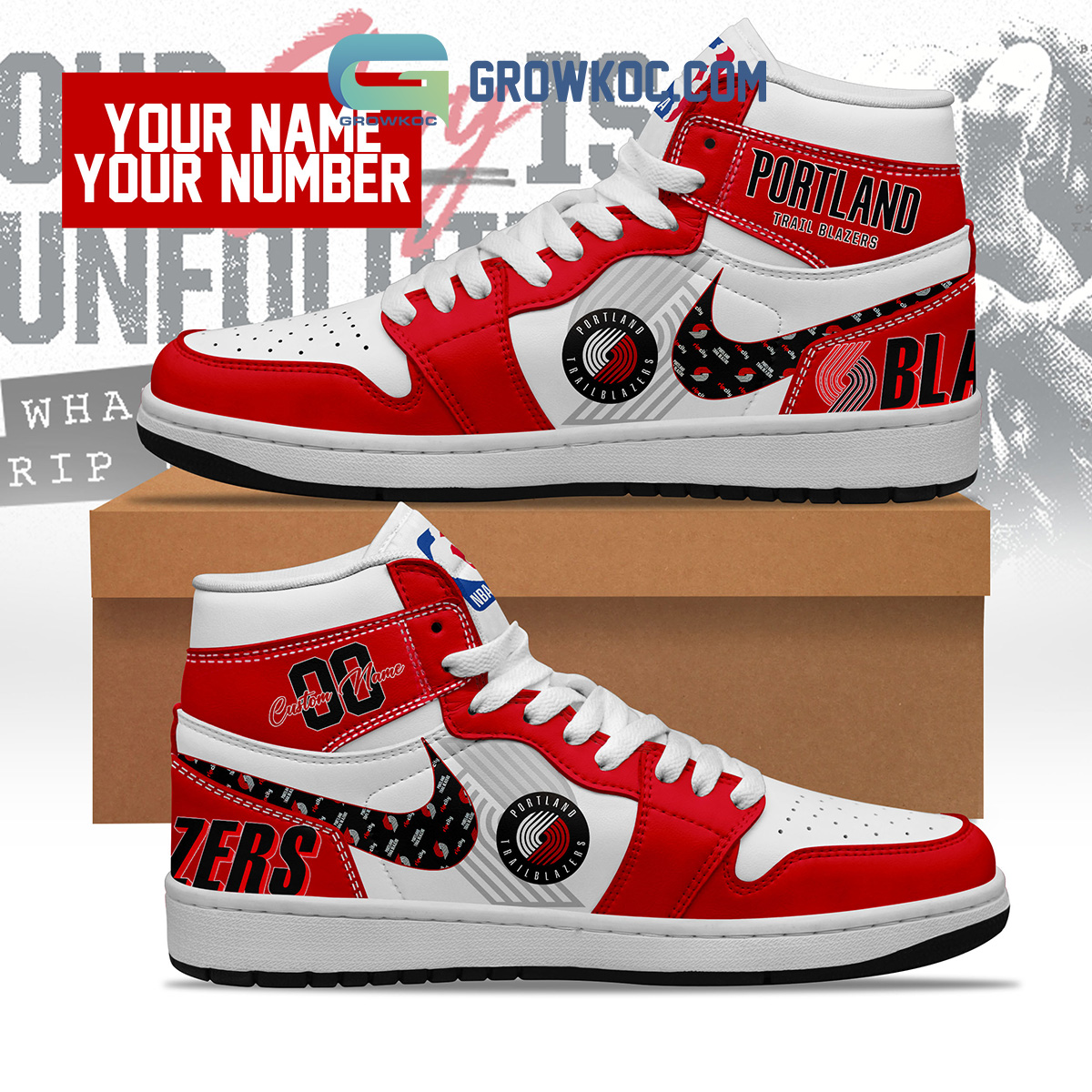 Portland Trail Blazers NBA Personalized Air Jordan 1 Shoes2B1 Kk1Tr