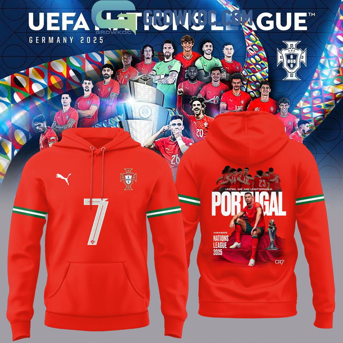 Portugal Champions UEFA Nations League 2025 Hoodie T Shirt 1 2T5B3