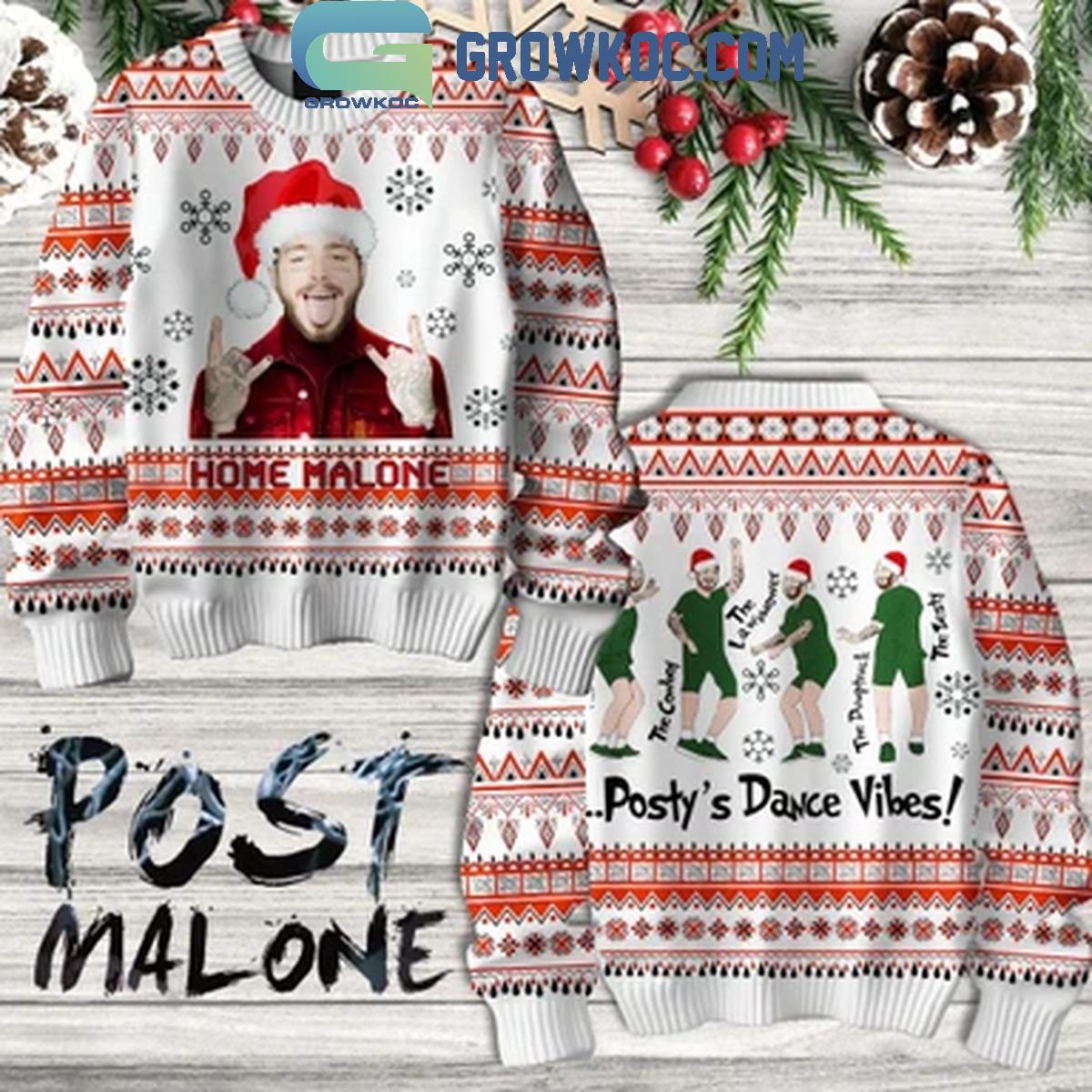 Post Malone Postys Dance Vibes Christmas 2024 Ugly Sweater 1 R3gNu