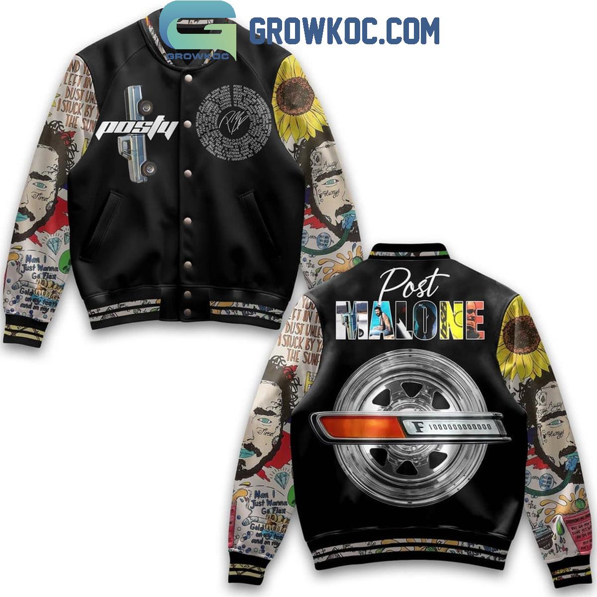 Post Malone Sunflower Posty All Hits F1 Trillion Baseball Jacket 1 vBs62
