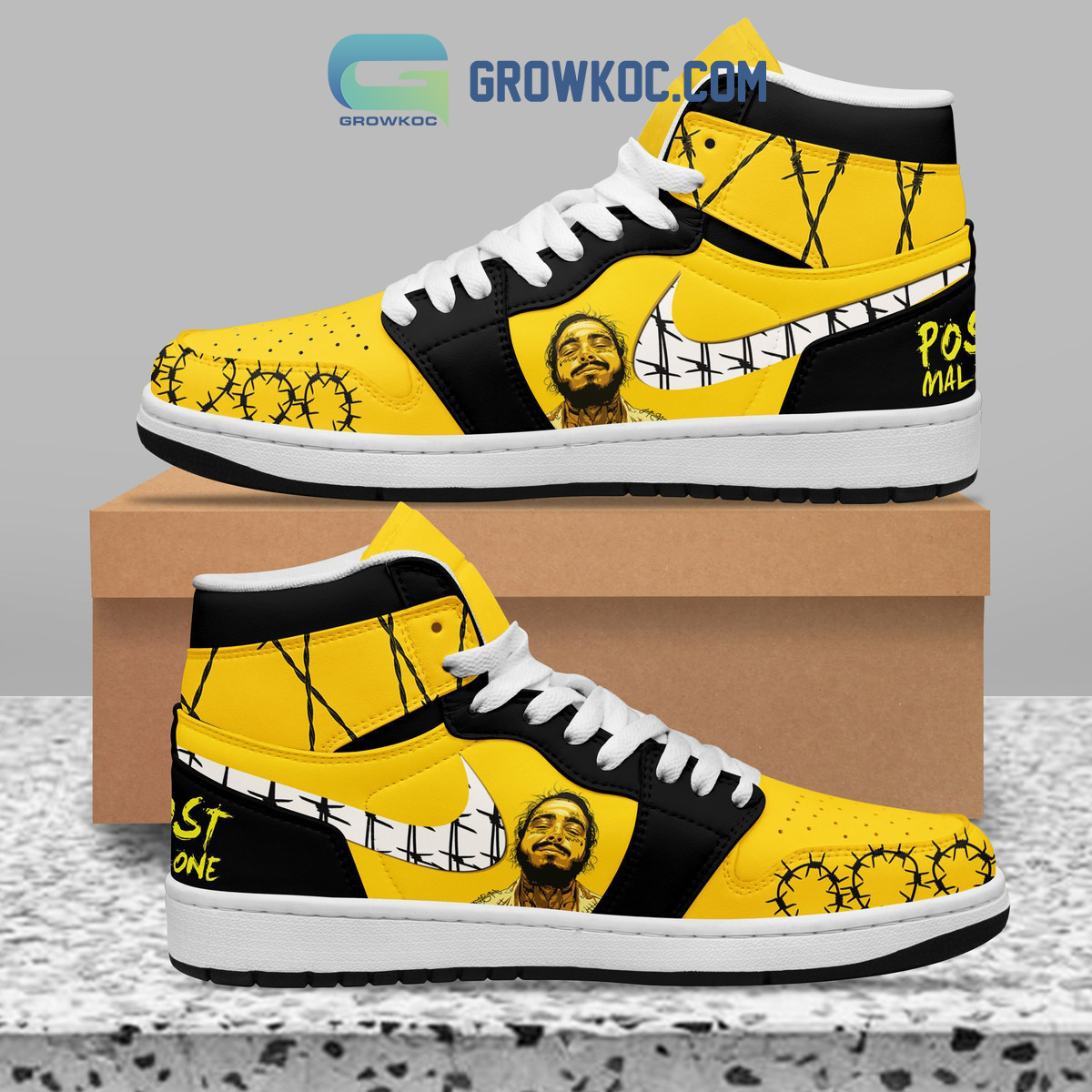 Post Malone Sunflower Song Artist Air Jordan 1 Shoes White Lace2B1 1qGW9