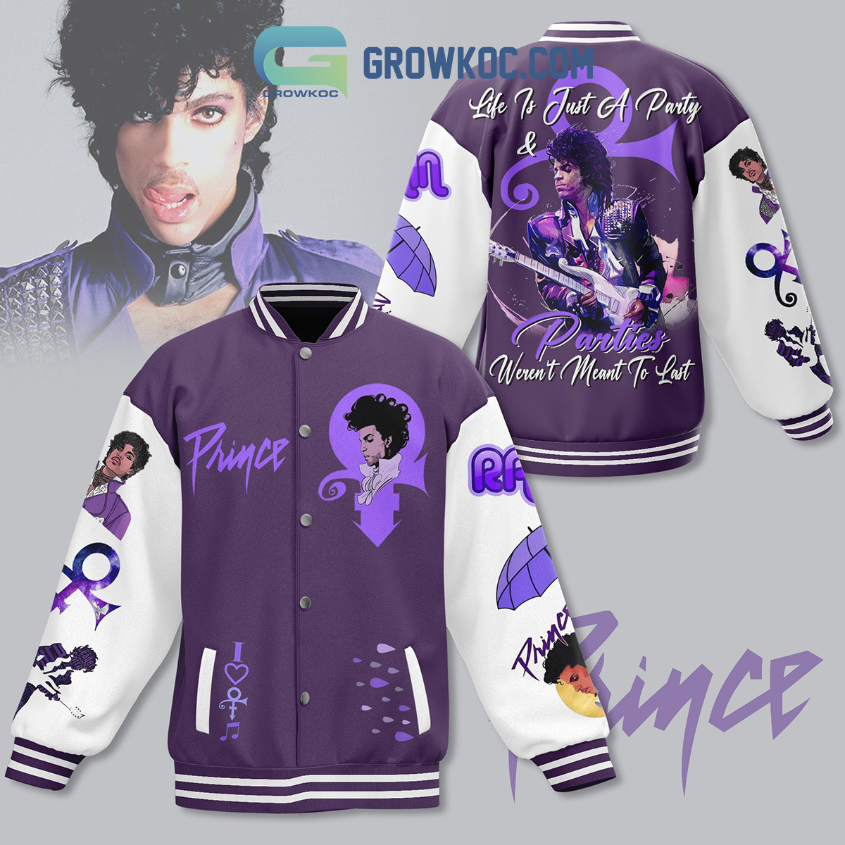 Prince Life Is Just A Party Baseball Jacket2B1 MRyEg
