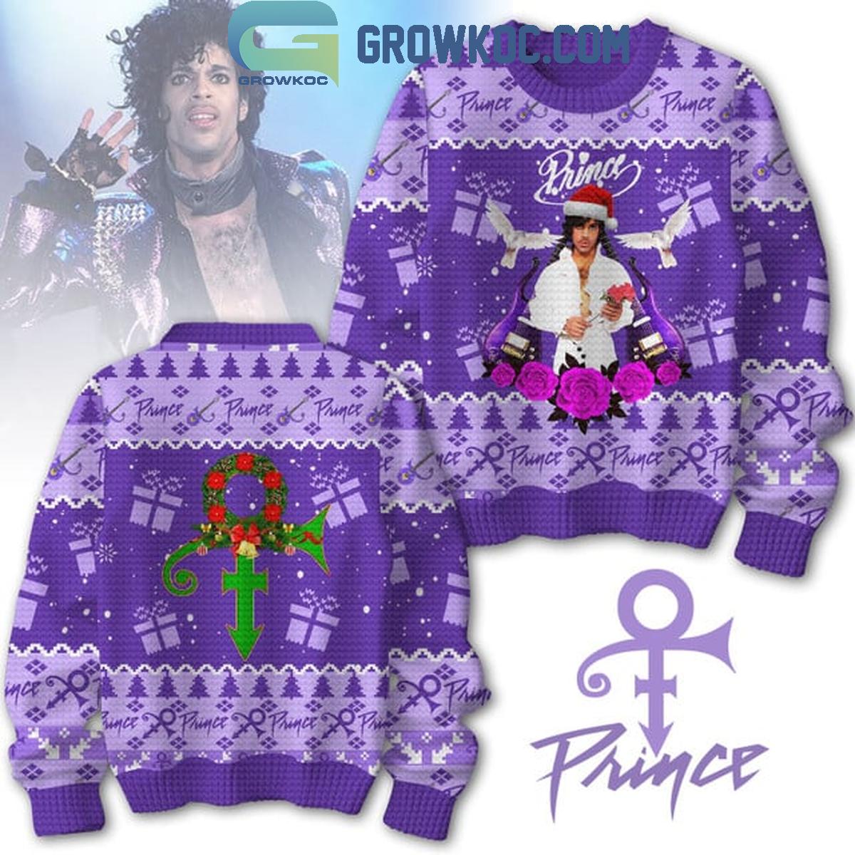 Prince Love Is In The Purple Rain 2024 Christmas Ugly Sweater 1 5T17Q
