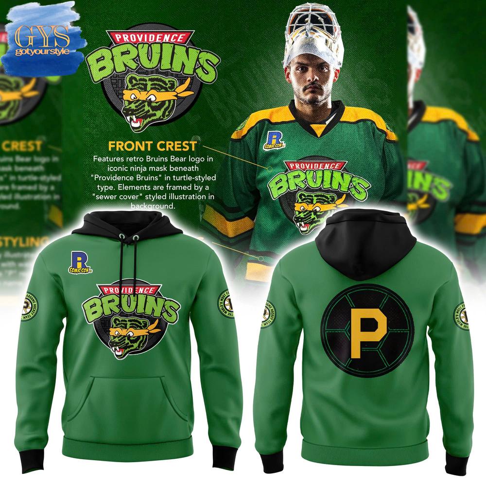 Providence Bruins Turtle Powered RI Comic Hoodie 1