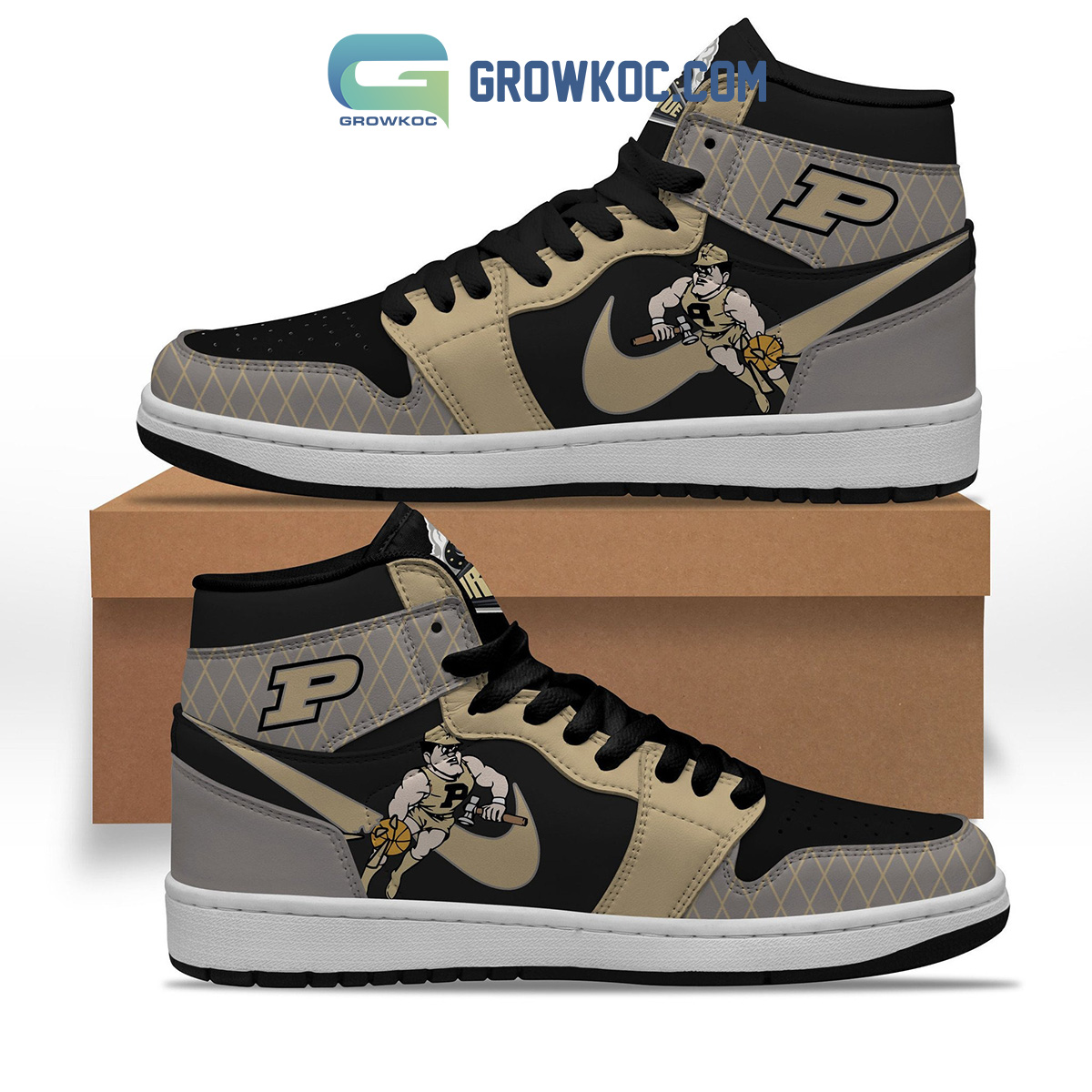 Purdue Boilermakers Basketball Purdue Pete Air Jordan 1 Shoes2B1 4KwJG