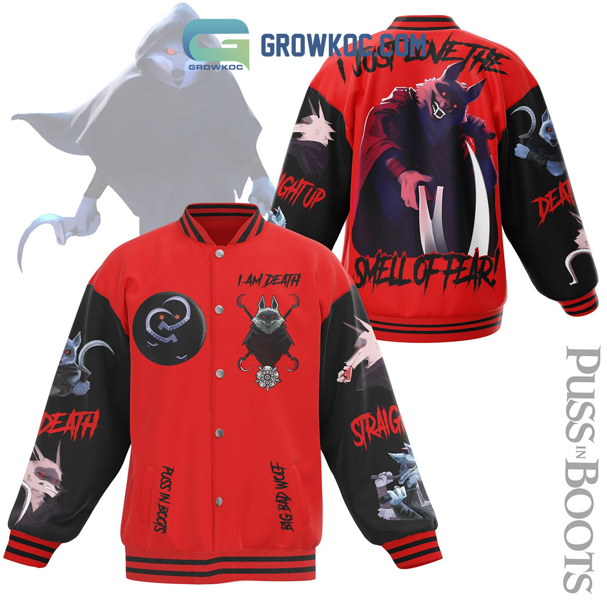Puss In Boots Smell Of Fear Baseball Jacket2B1 6ozLB