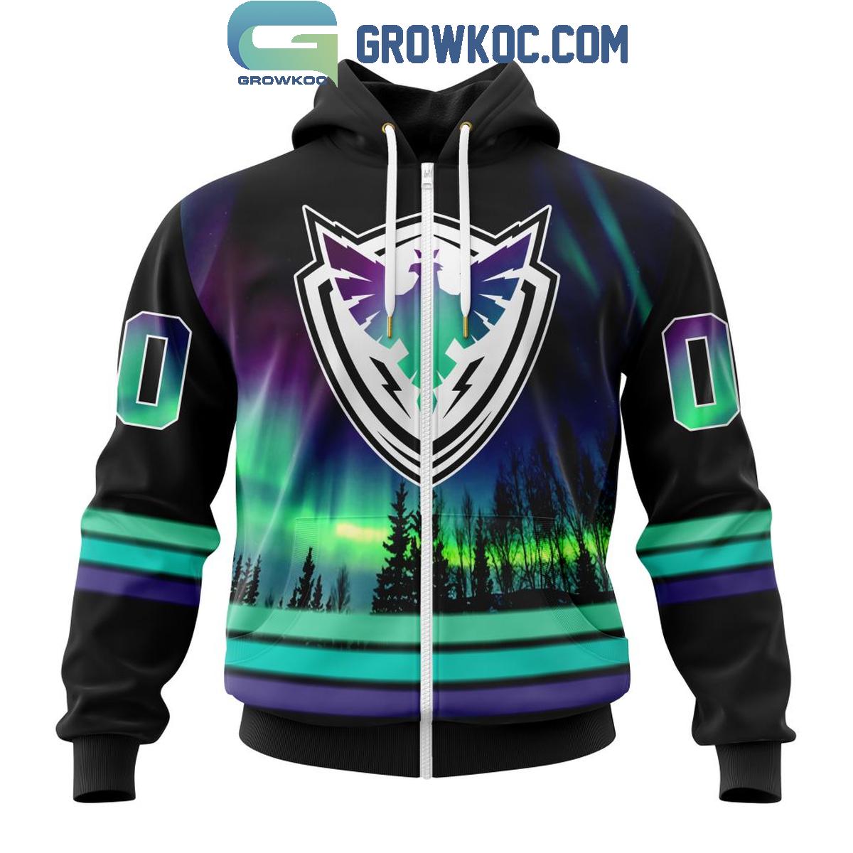 QMJHL Sherbrooke Phoenix Special Design With Northern Lights Hoodie T Shirt 1 b6tVj