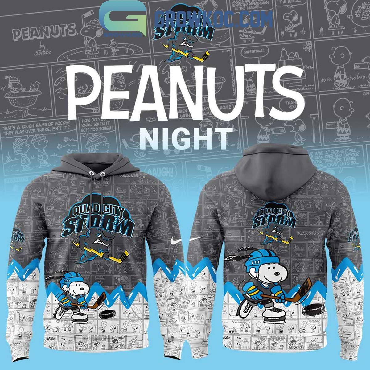 Quad City Storm 75th Anniversary Snoopy Peanuts Hoodie T Shirt 1 5UGjl