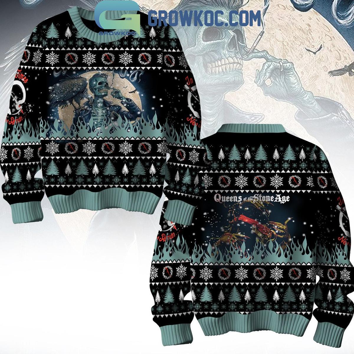 Queen Of Stone Age Death And Love 2024 Christmas Ugly Sweater 1 Zq3jH