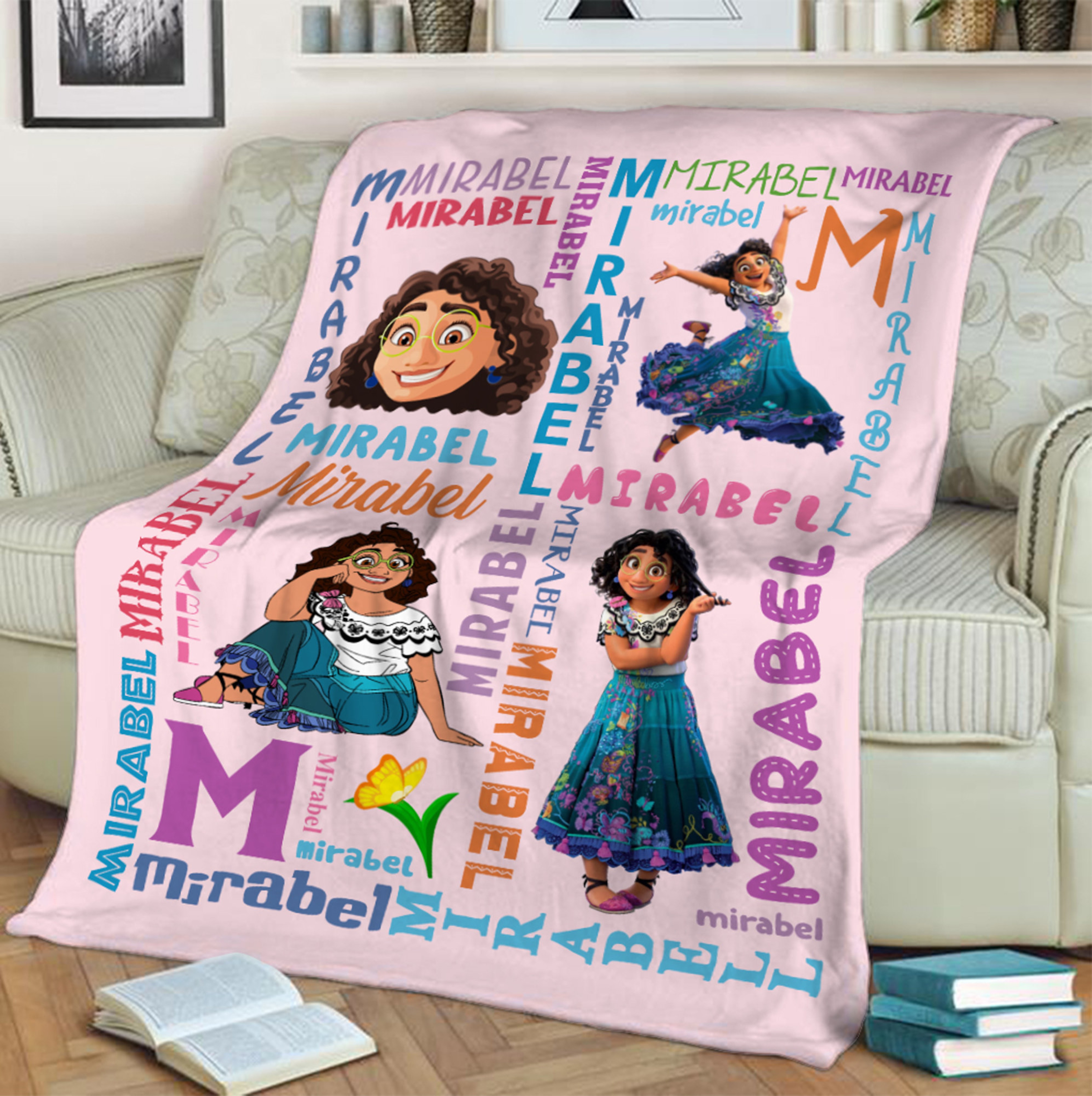 Quilt Bedding Set Blanket Mirabel Encanto Movie Design Customizable Birthday Gift for Kids Matching Family Blanket for Home Decoration 0