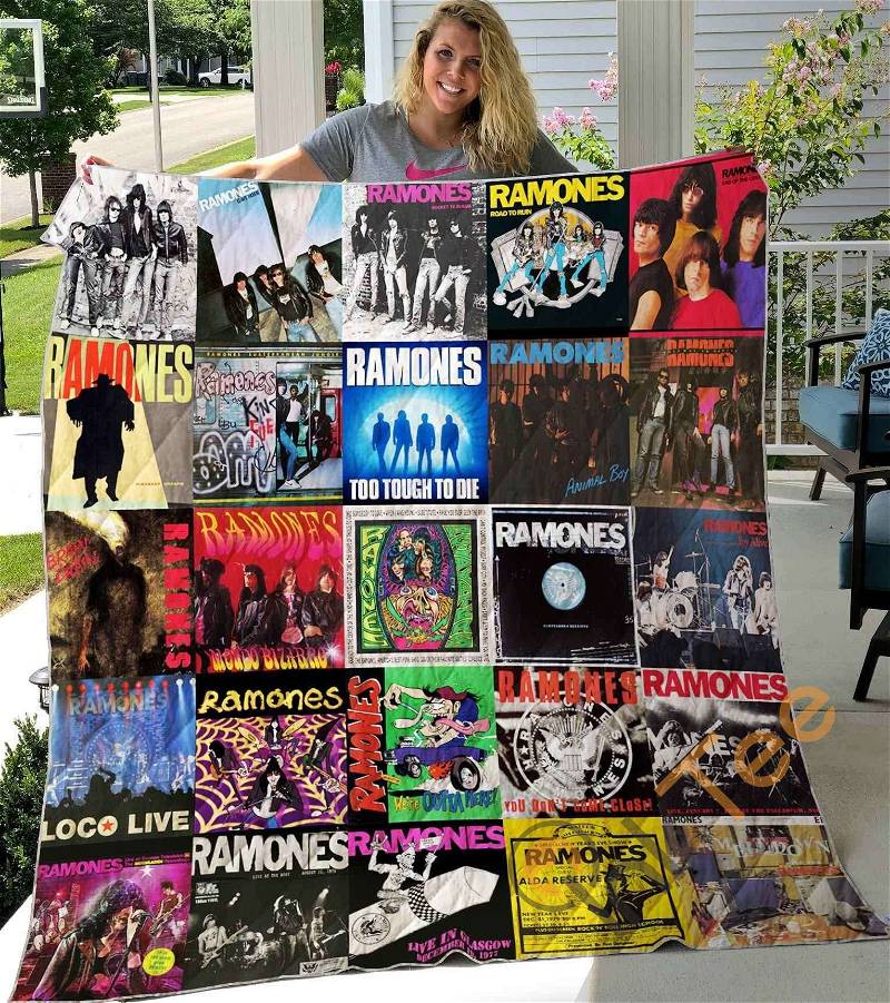 Ramones Quilt Blanket Bedding Set With Pillowcase Option 0