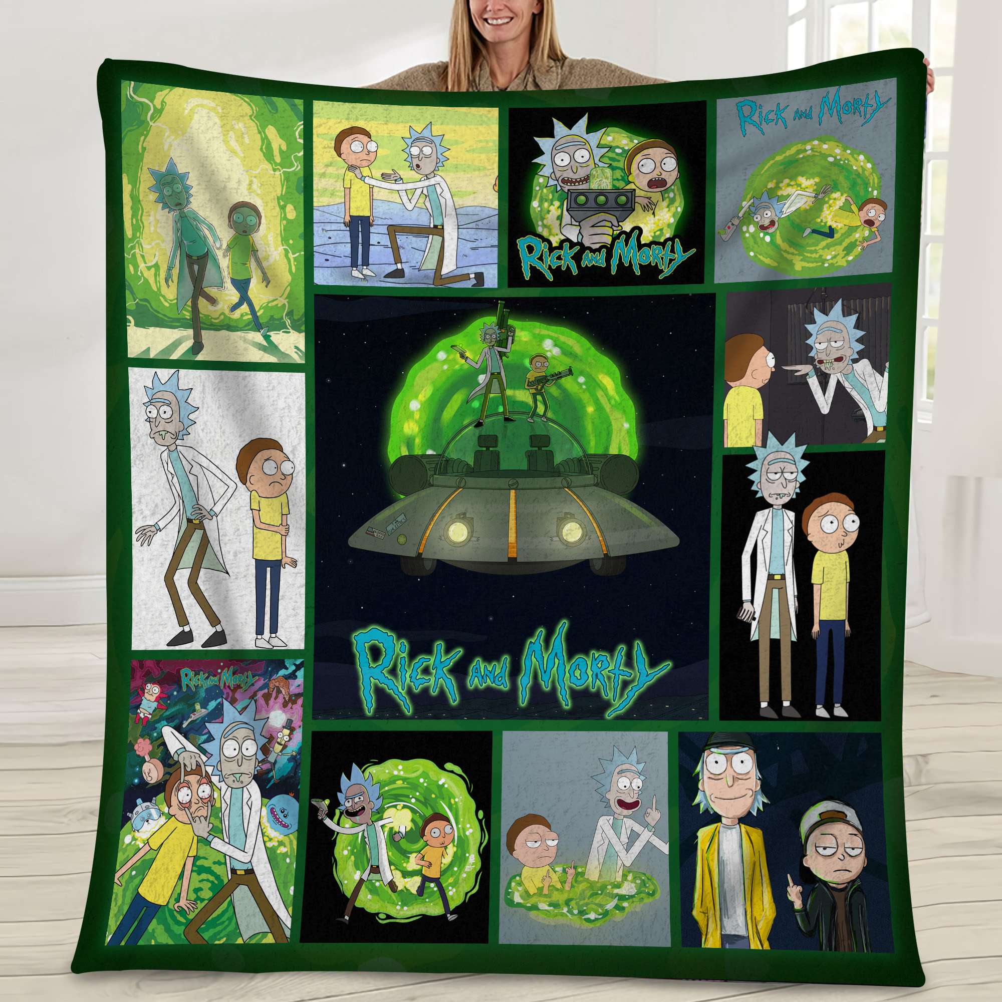 Rick And Morty Sitcom Cartoon Movie Quilt Blanket 0