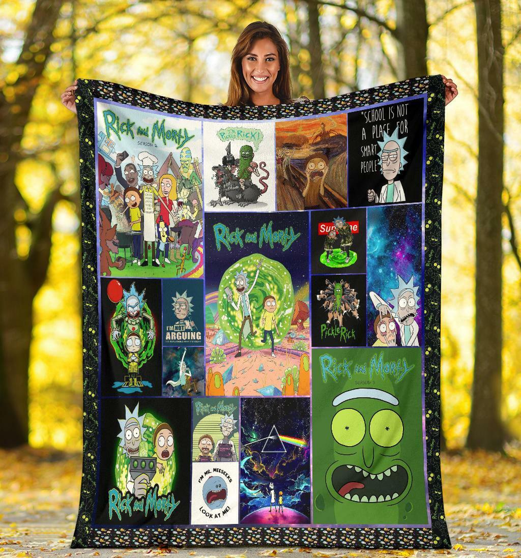 Rick and Morty Fleece Sherpa Blanket Perfect Gift for Cartoon Fans 0