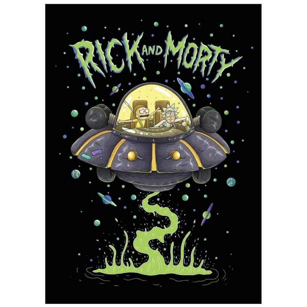 Rick and Morty Spaceship Fleece Blanket Perfect for Home Decor and Picnics 0
