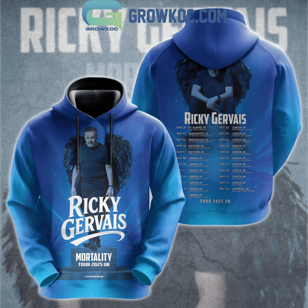 Ricky Gervais Tour 2025 UK Hoodie Shirt 1 MWno6