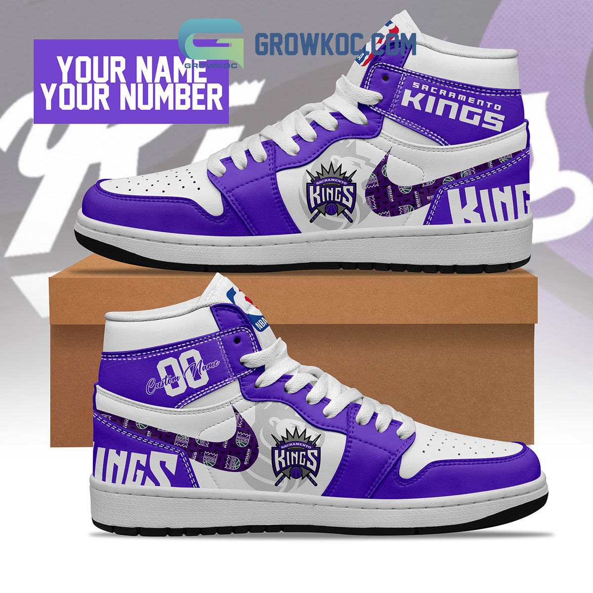 Sacramento Kings NBA Personalized Air Jordan 1 Shoes2B1 cz1r7