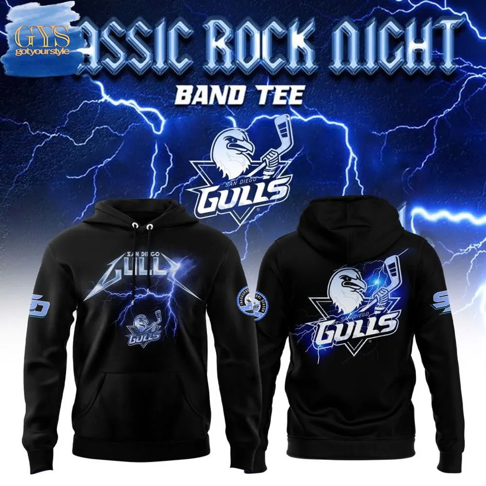 San Diego Gulls Classic Rock Night Hoodie 2025 1