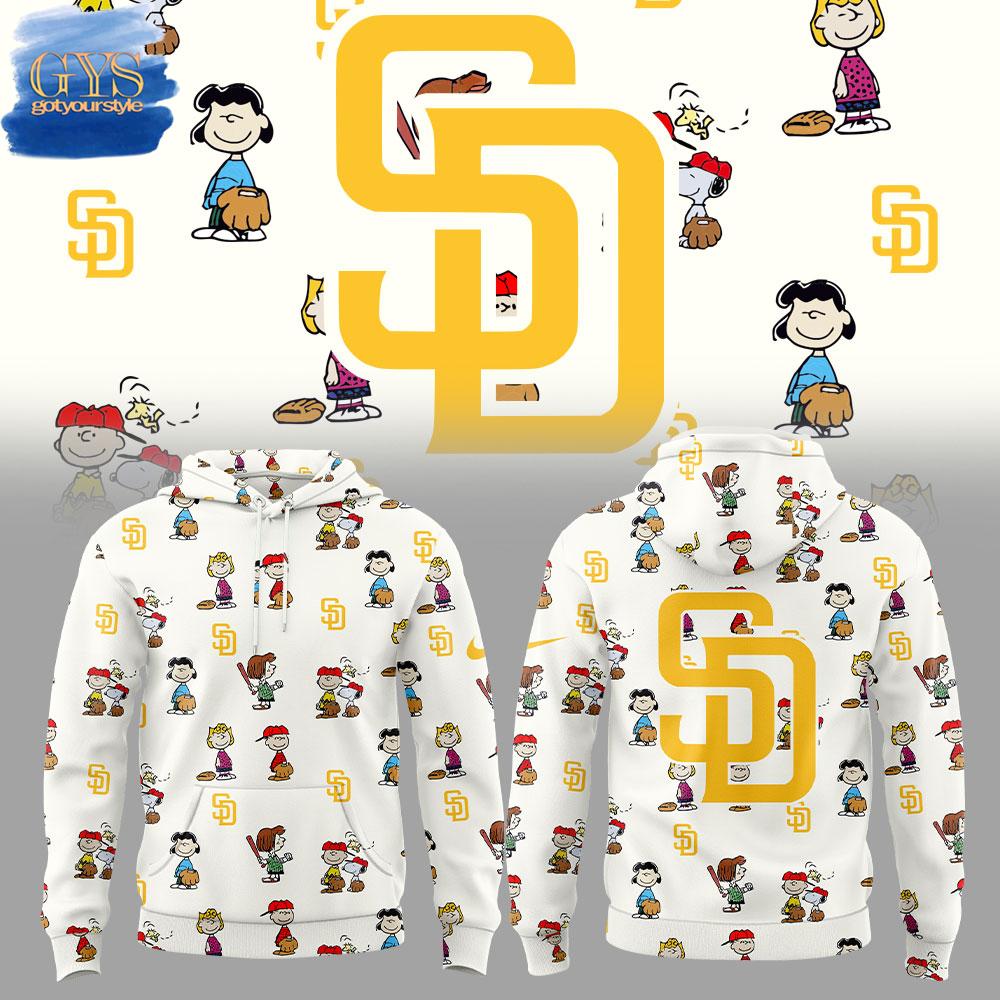 San Diego Padres Peanuts 75th Anniversary Special Premium Hoodie 1