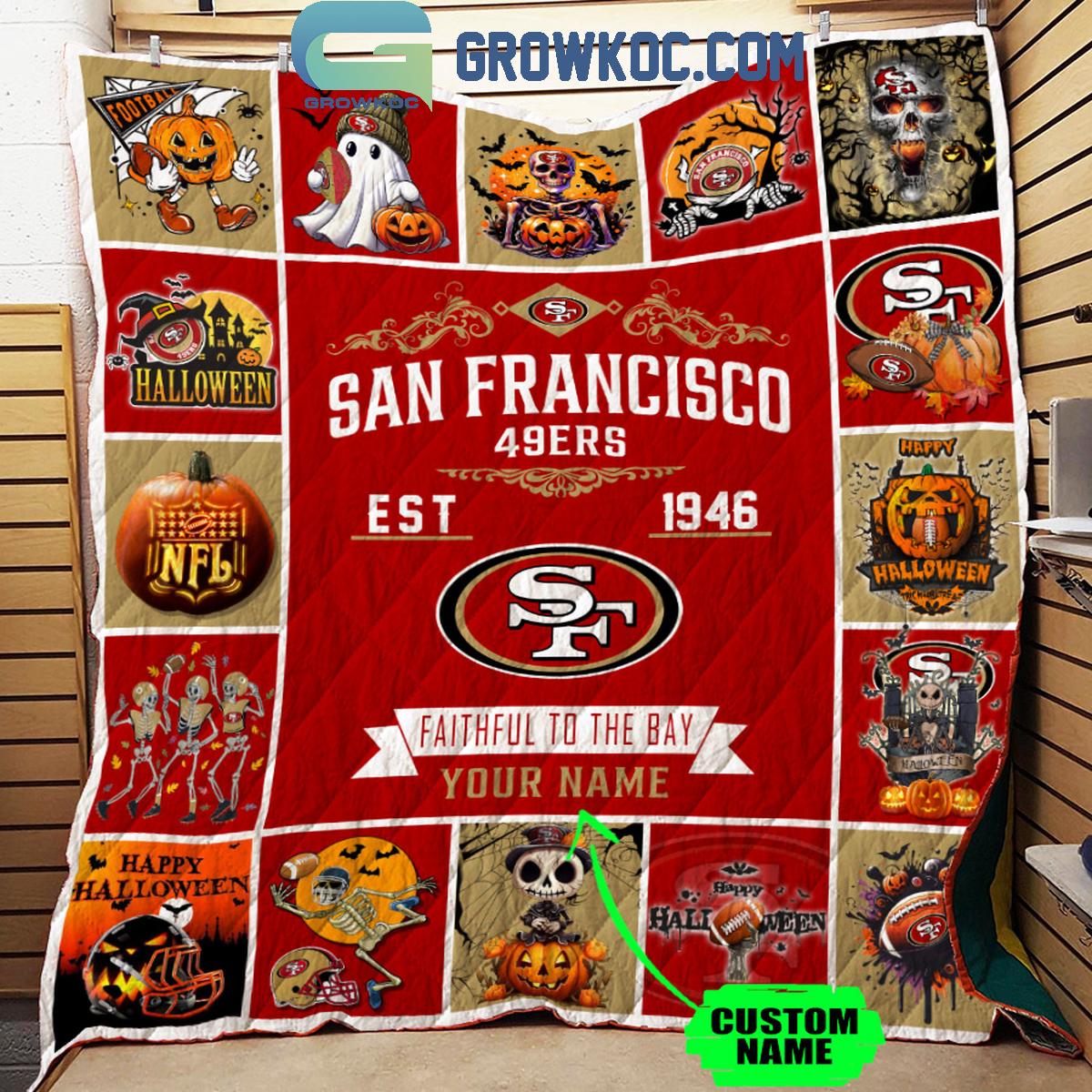 San Francisco 49ers Faithful To The Bay 1946 Personalized Fleece Blanket Quilt 1 TkrO0