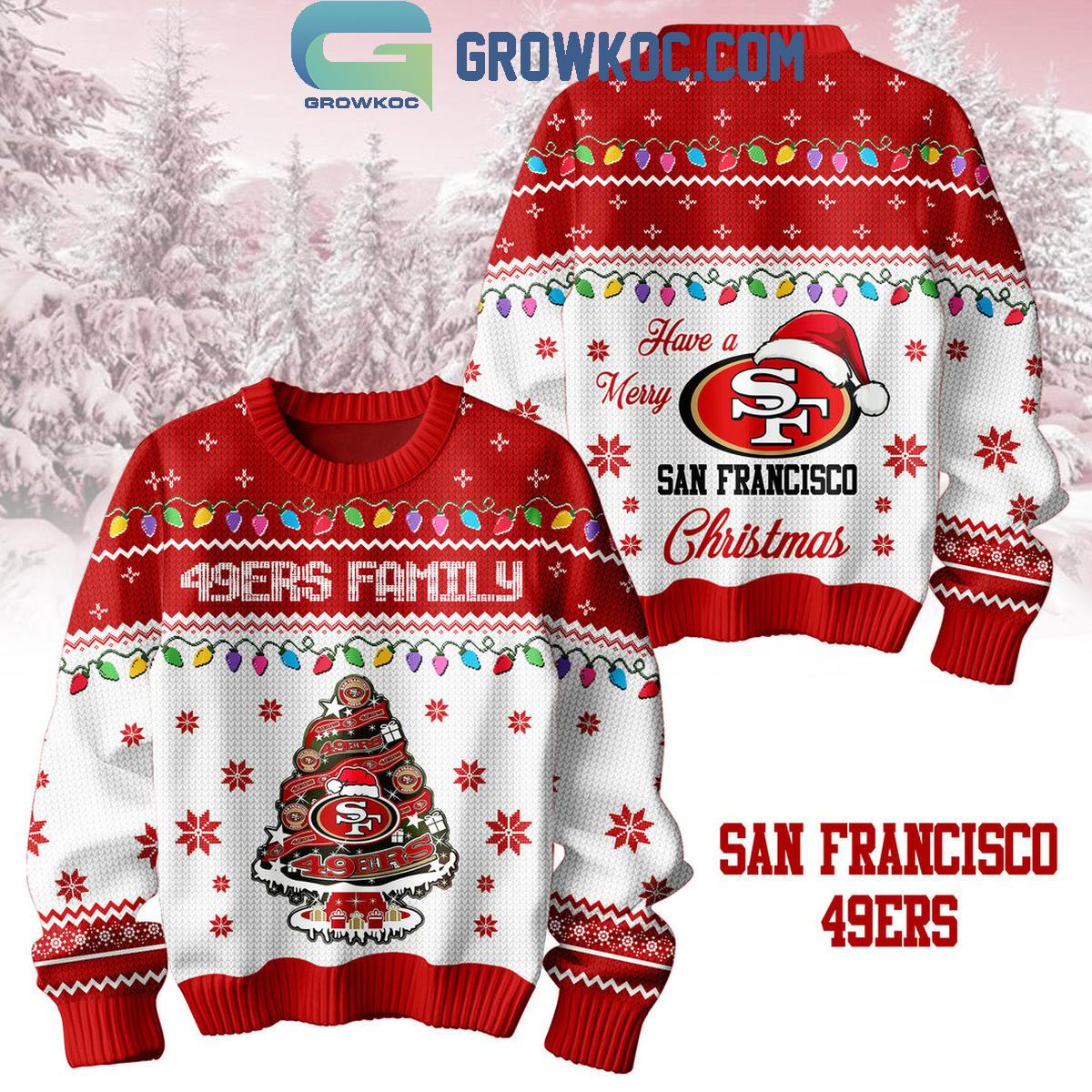 San Francisco 49ers Family Have A Merry Christmas 2024 Ugly Sweater 1 s64Pe
