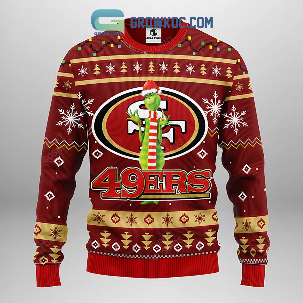 San Francisco 49ers Funny Grinch Christmas Ugly Sweater2B1 dnyYD