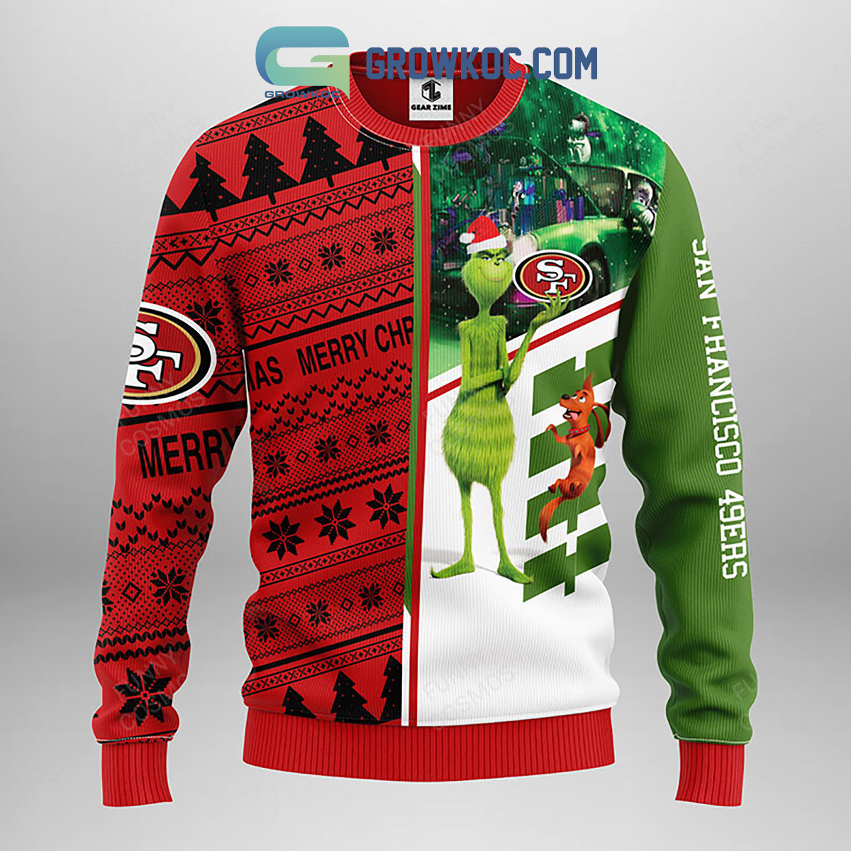 San Francisco 49ers Grinch 26 Scooby Doo Christmas Ugly Sweater2B1 k3G2a