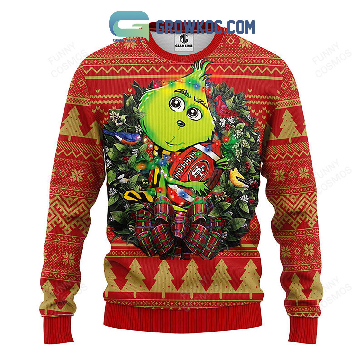 San Francisco 49ers Grinch Hug Christmas Ugly Sweater2B1 7iJ6d