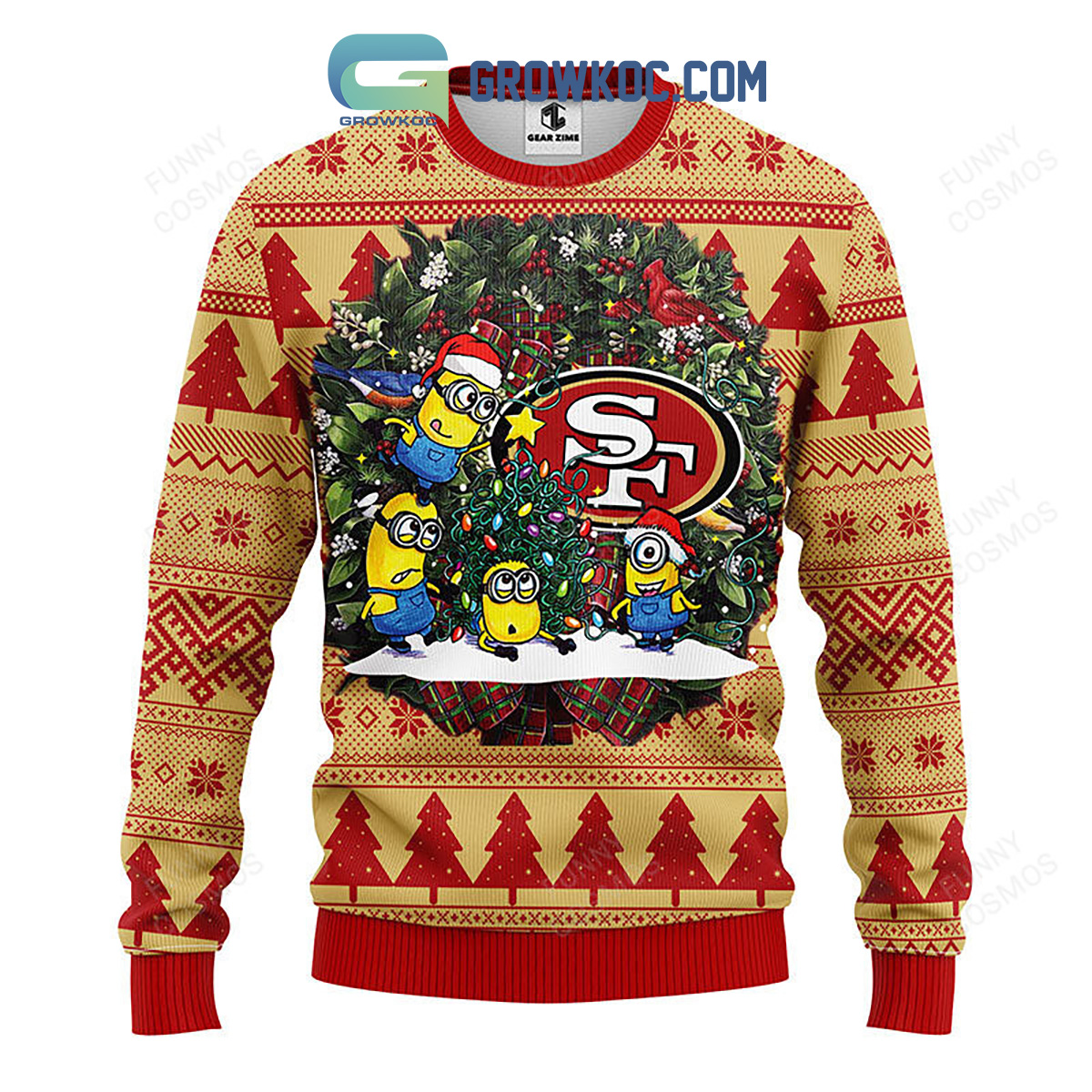 San Francisco 49ers Minion Christmas Ugly Sweater2B1 jwbxZ