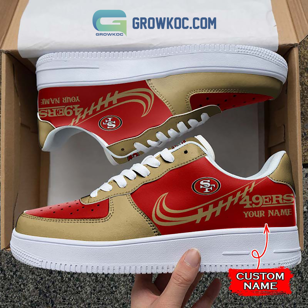 San Francisco 49ers Personalized Air Force 1 Sneaker2B1 swQdk