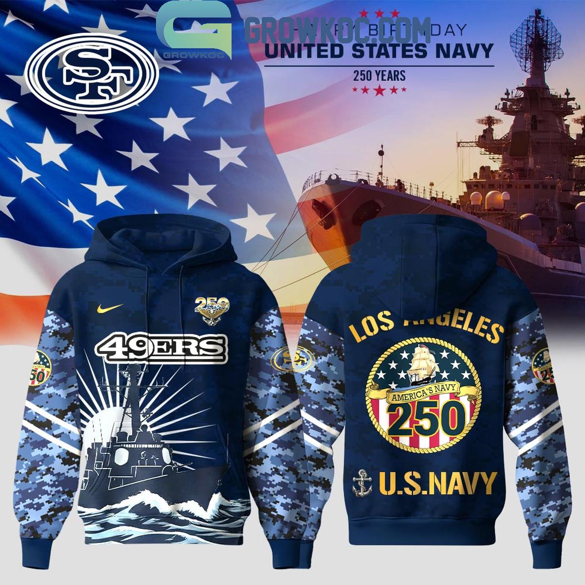 San Francisco 49ers x US Navy 250 Years Hoodie Shirt 1 U9aUI