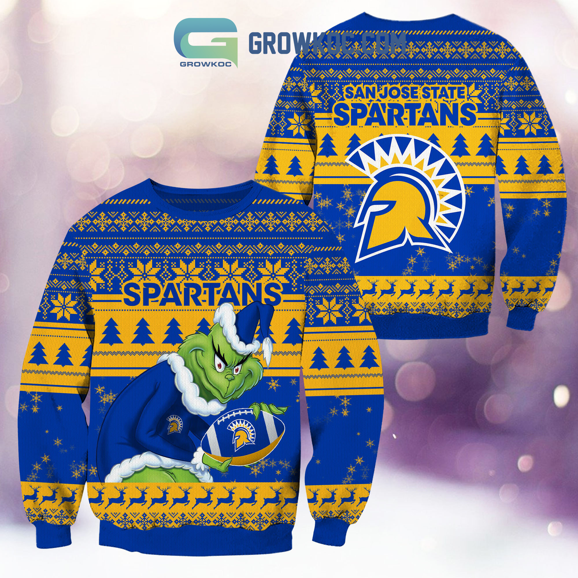 San Jose Sate Spartans Grinch NCAA Christmas Ugly Sweater2B1 pAnNb