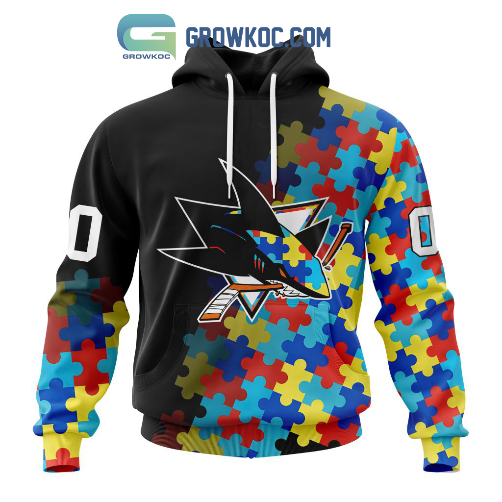 San Jose Sharks Puzzle Design Autism Awareness Personalized Hoodie Shirts2B1 Segcl