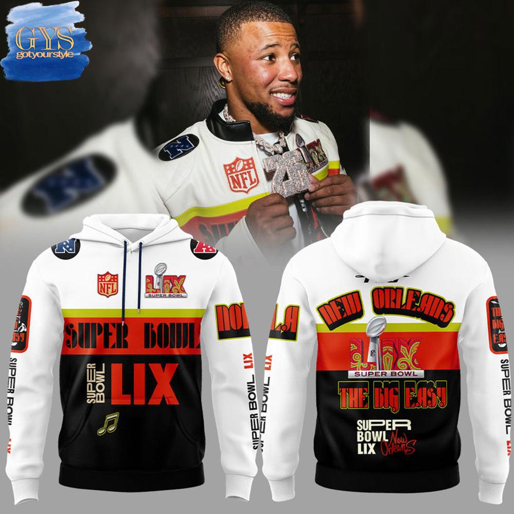 Saquon Barkley Super Bowl LIX Pro Standard City Pinnacle Moto Hoodie 1