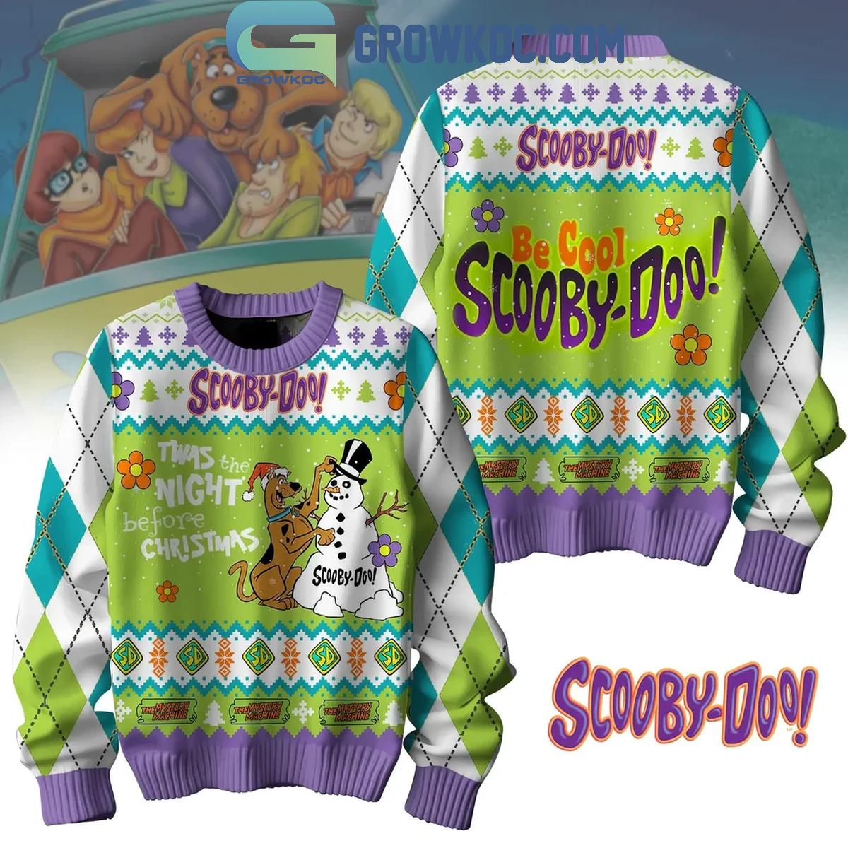 Scooby Doo Be Cool The Night Before Christmas 2024 Ugly Sweater 1 tyZLq