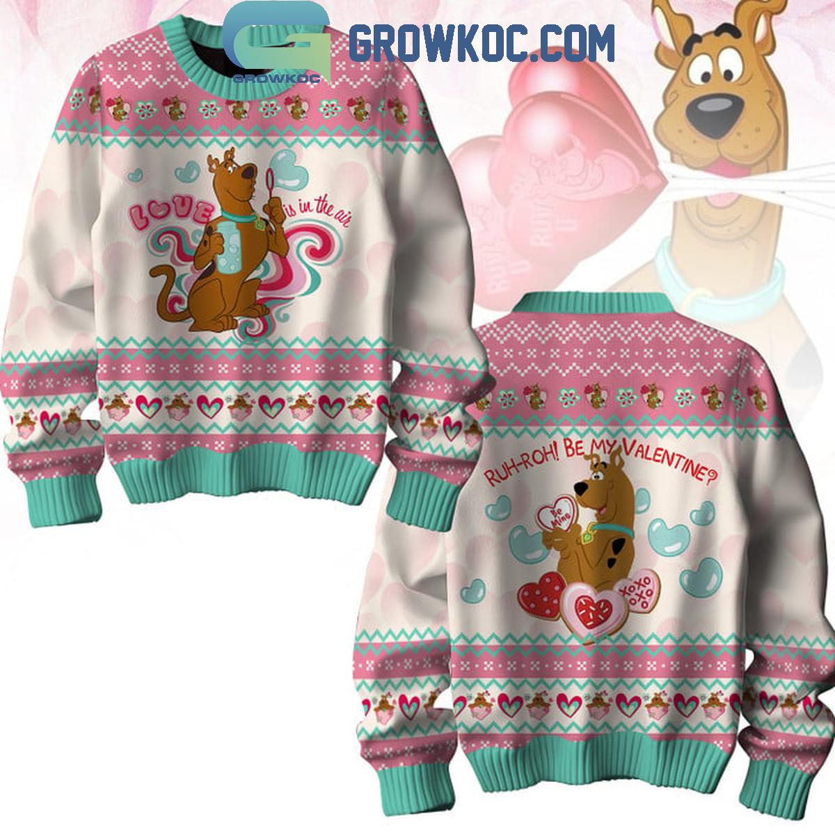 Scooby Doo Ruh Roh Be My Valentine Happy Holidays Ugly Sweater 1 JmS7T