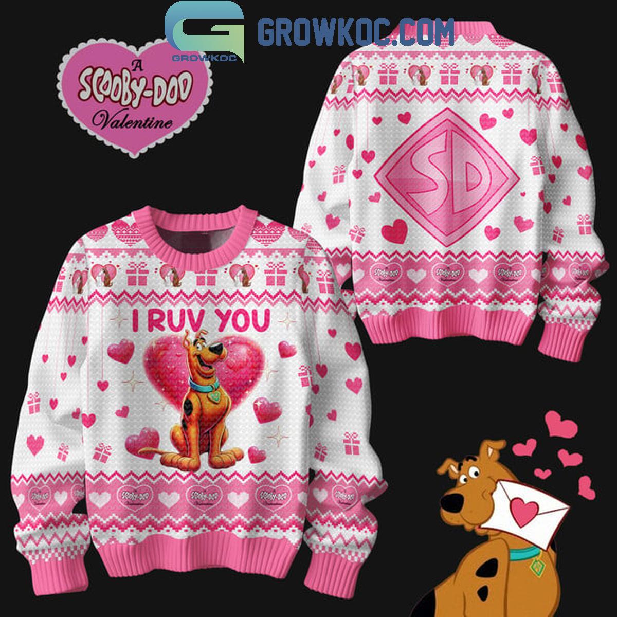 Scooby doo I Ruv You Happy Valentine 2025 Ugly Sweater 1 qNYzd