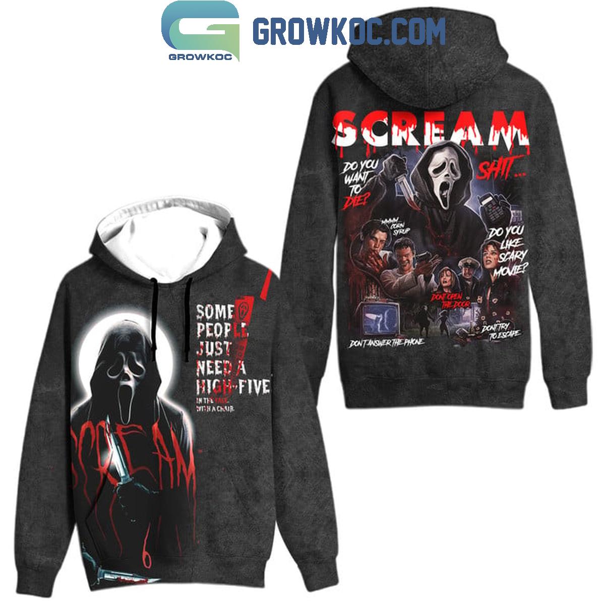 Scream Halloween Some People Just Need A High Five Hoodie T Shirt 1 tQ381