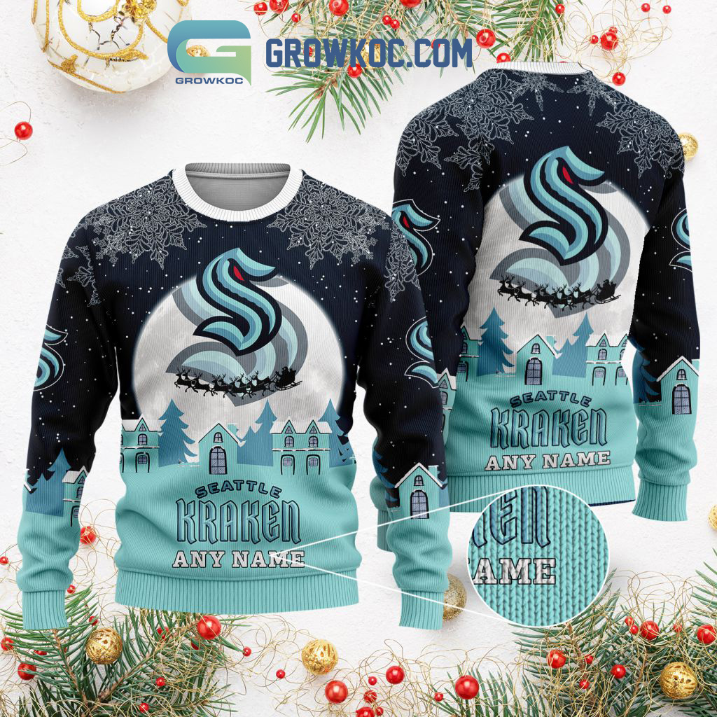 Seattle Kraken NHL Merry Christmas Personalized Ugly Sweater2B1 yyS9F