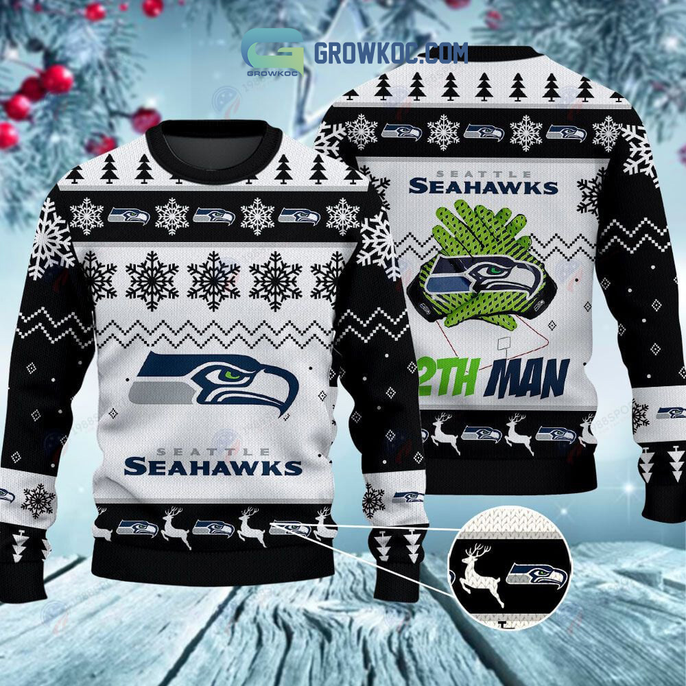 Seattle Seahawks 12th Man Christmas Ugly Sweater2B1 gbuaG